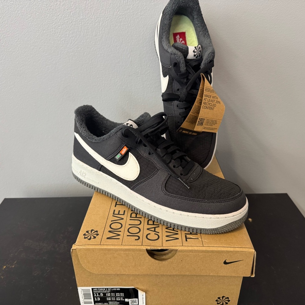 Nike Black and White Air Force 1 Sneakers